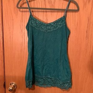Blue Green Lace Tank Top